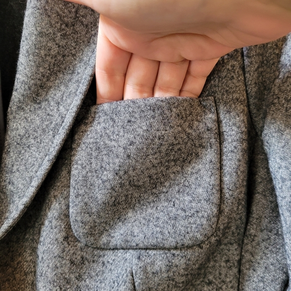 TALBOTS Grey Wool Blend Blazer Jacket Size 14 Petite - Picture 4 of 10